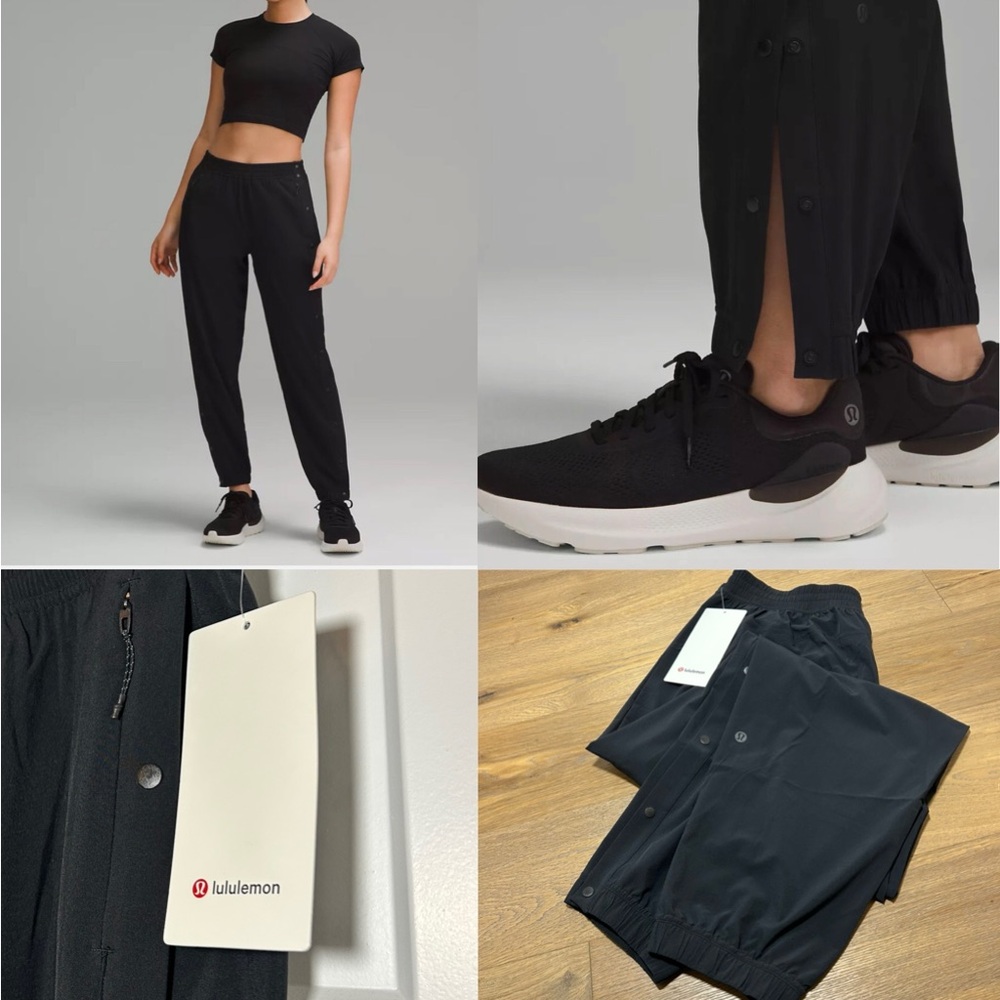 lululemon black jogger track pants NWT size 10 Large